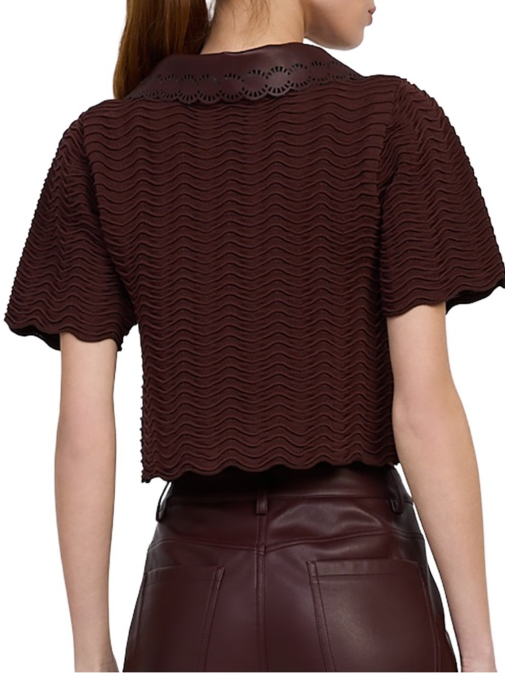 En Saison Wine Burgundy Two-Piece Mini Set with Scalloped Trim - Picture 9 of 11
